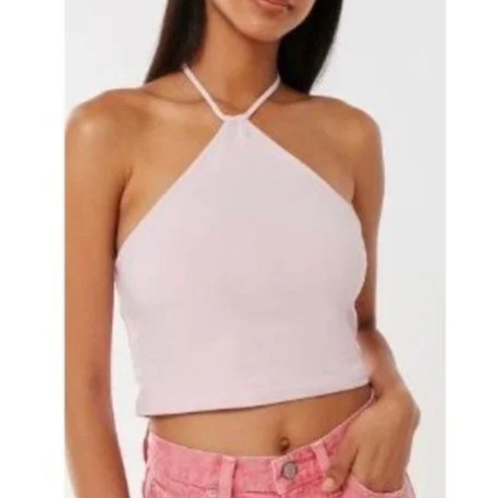 Urban Outfitters High Neck Open Back Tie Lilac Halter Top